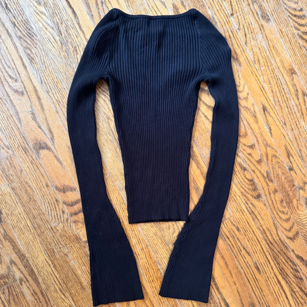 H&M Black Ribbed Knit Top - Picture 9 of 11